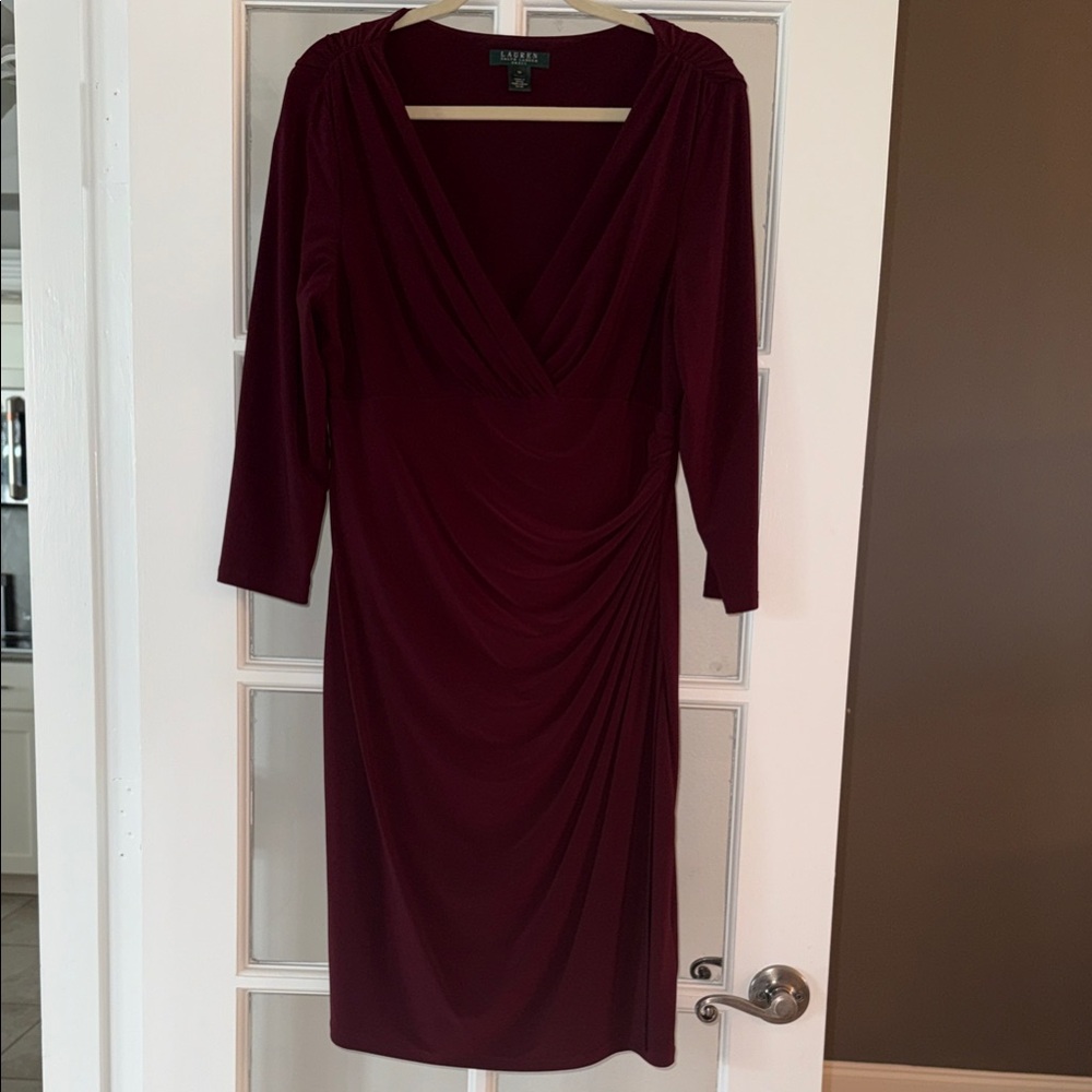 Ralph Lauren Deep Red Long Sleeve Dress
